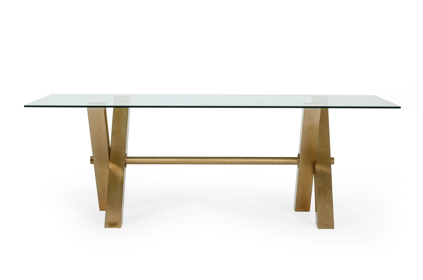 Modrest Dandy - Modern Golden & 15mm Glass Dining Table - Image 2
