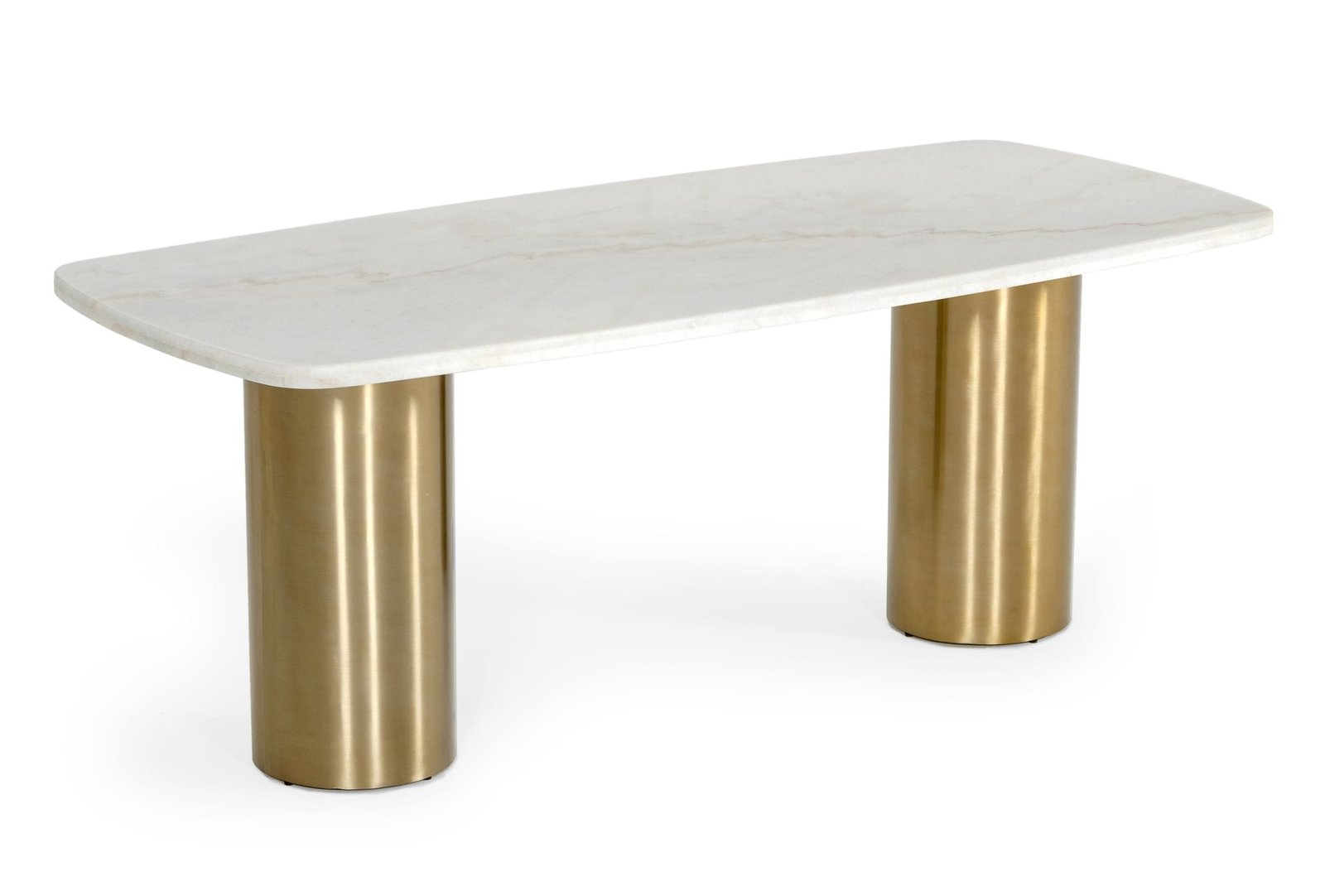Modrest Rocky - Glam White Marble & Brush Gold Dining Table - Image 2