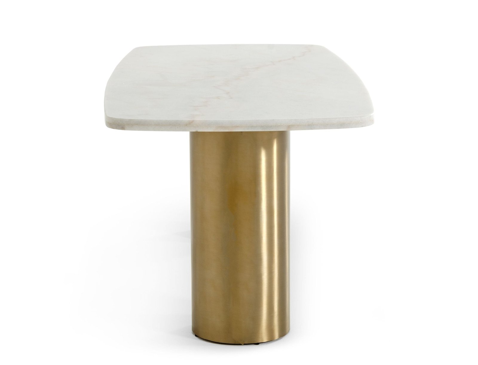 Modrest Rocky - Glam White Marble & Brush Gold Dining Table - Image 4