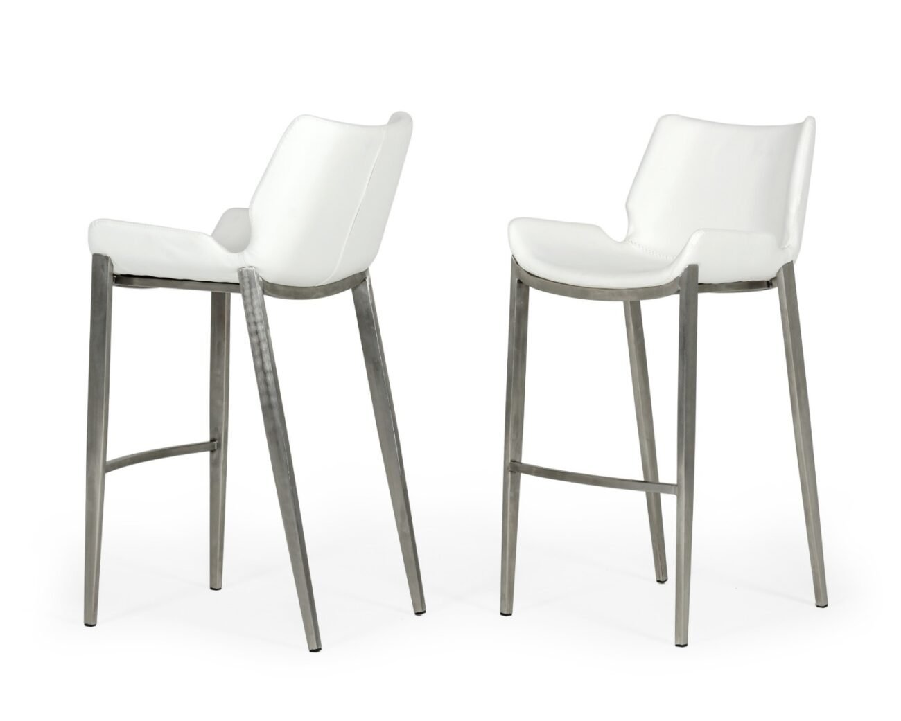 Modrest Dave - Modern White Leatherette Bar Stool (Set of 2) - Image 5