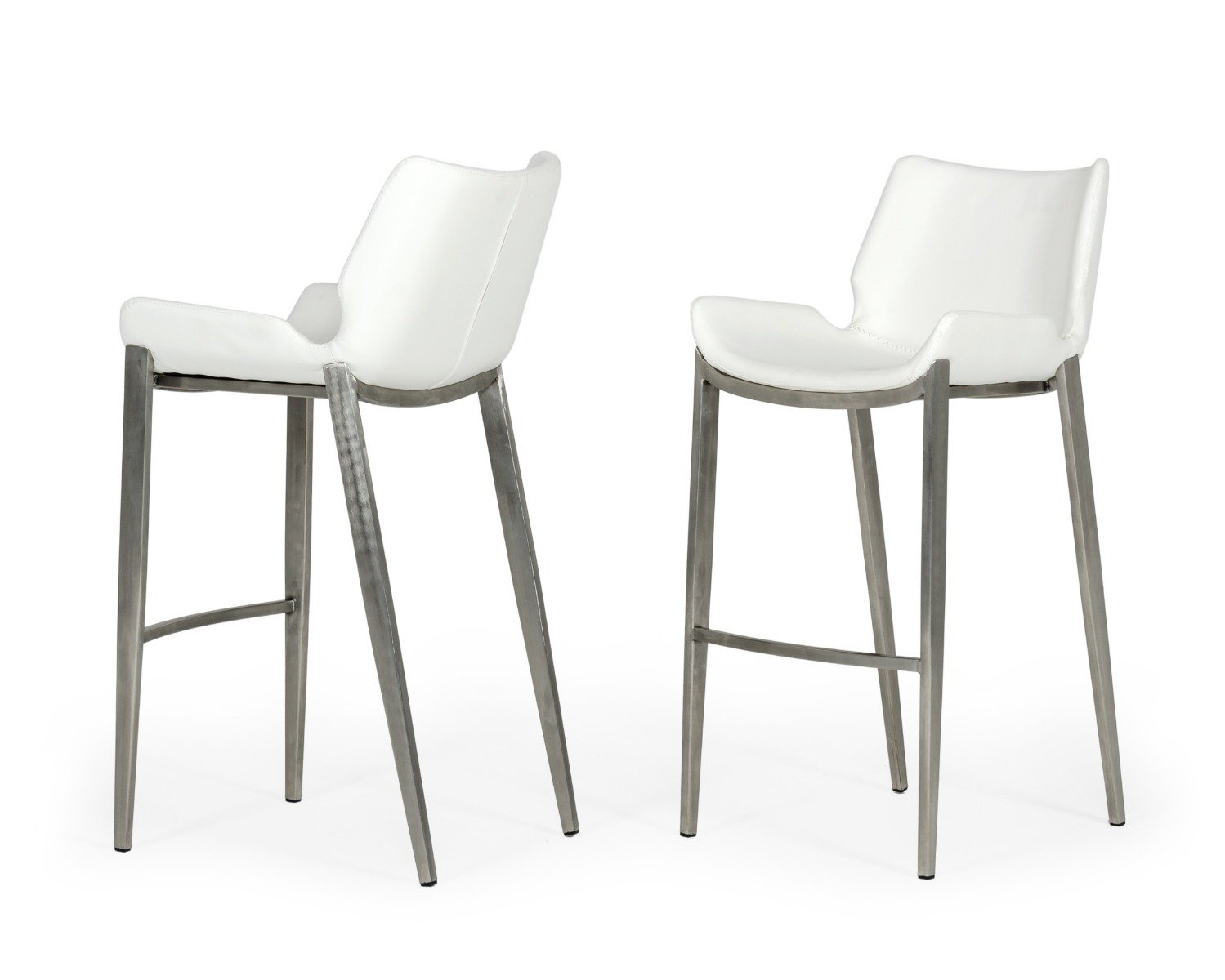 Modrest Dave - Modern White Leatherette Bar Stool (Set of 2) - Image 5