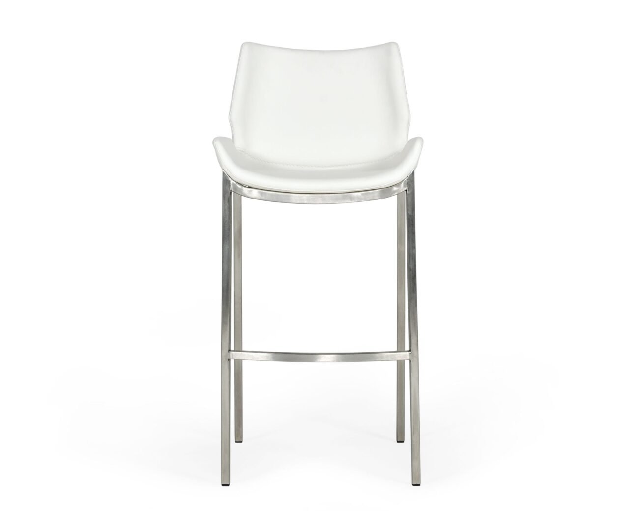Modrest Dave - Modern White Leatherette Bar Stool (Set of 2)
