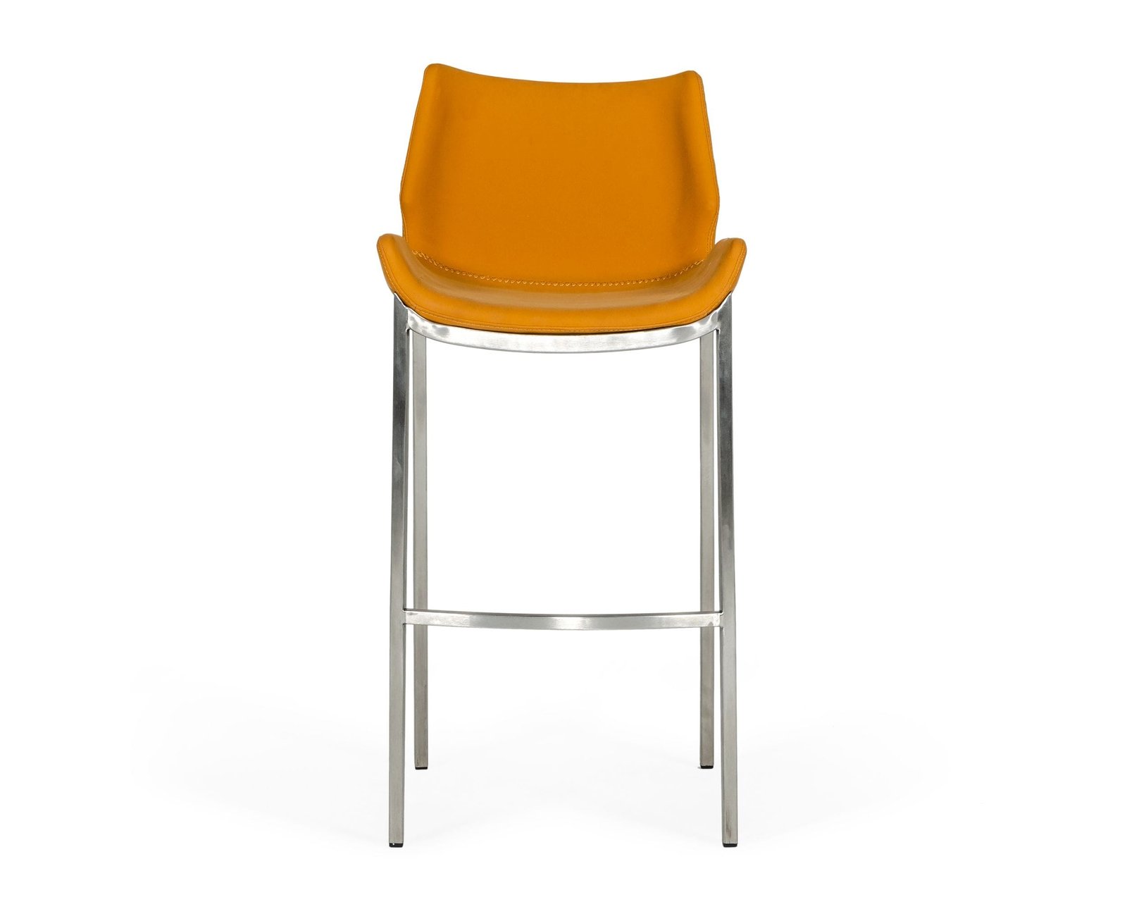Modrest Dave - Modern Orange Leatherette Bar Stool (Set of 2) - Image 2