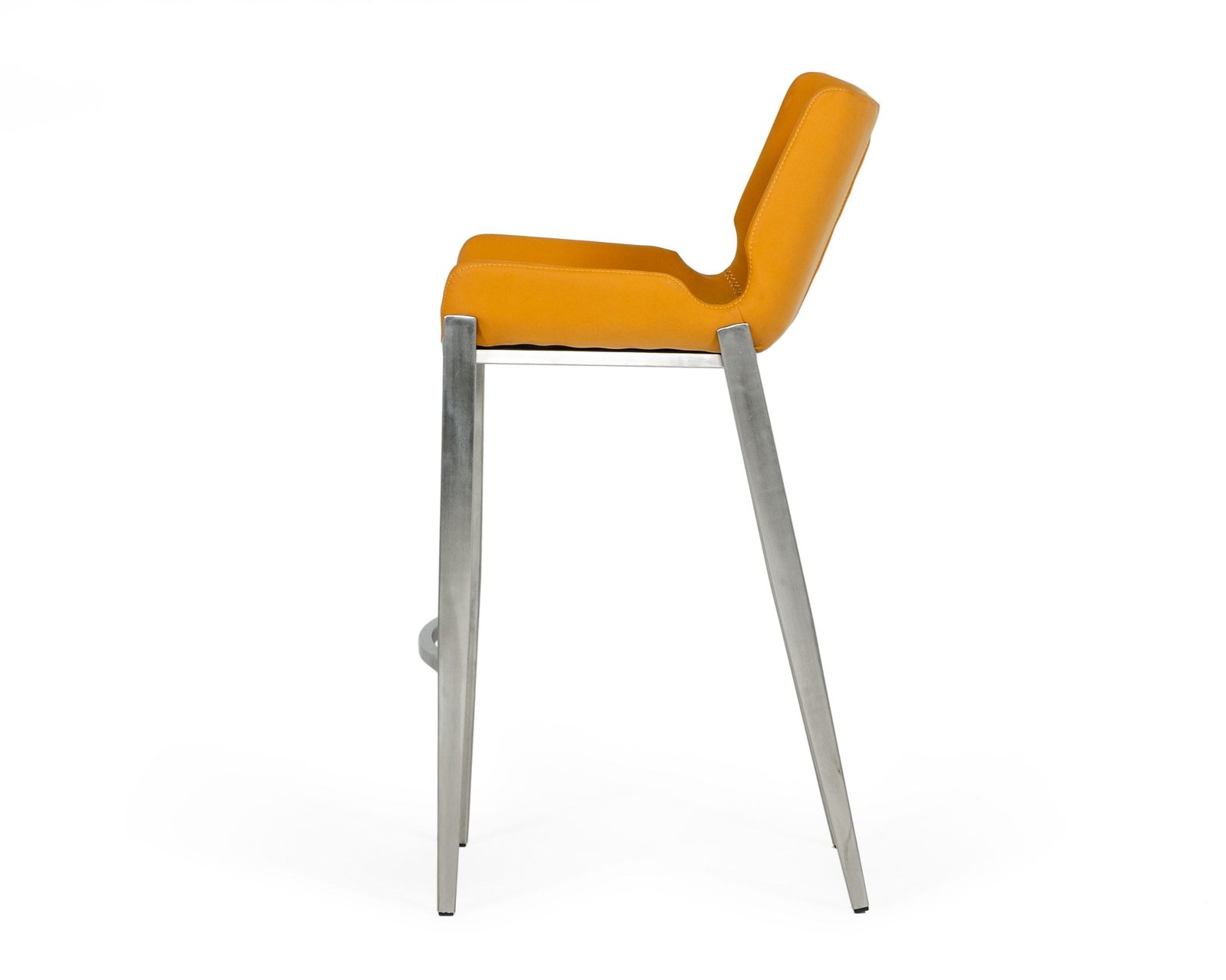 Modrest Dave - Modern Orange Leatherette Bar Stool (Set of 2) - Image 3