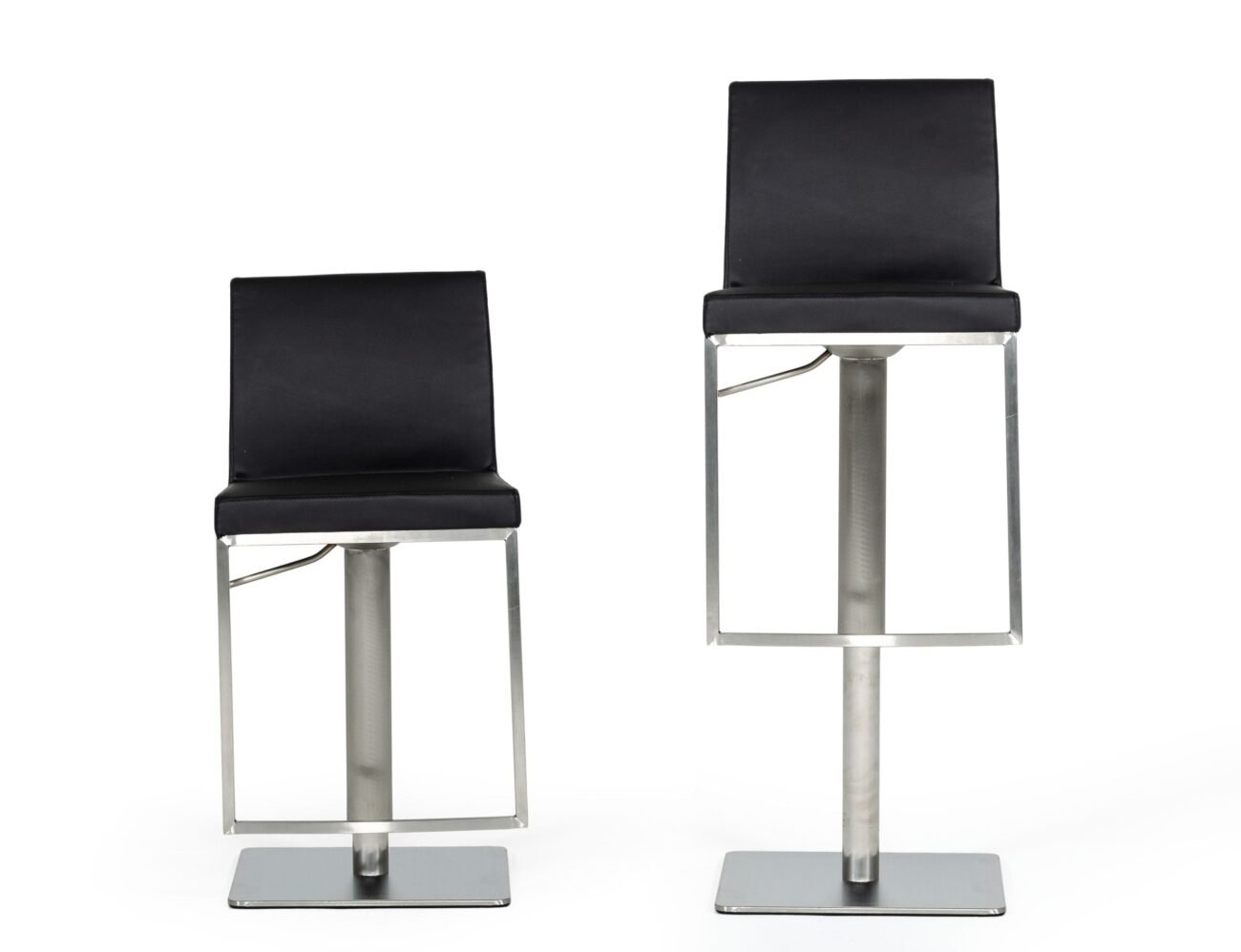 Modrest Folsum - Modern Black & Brushed Stainless Steel Bar Stool - Image 4