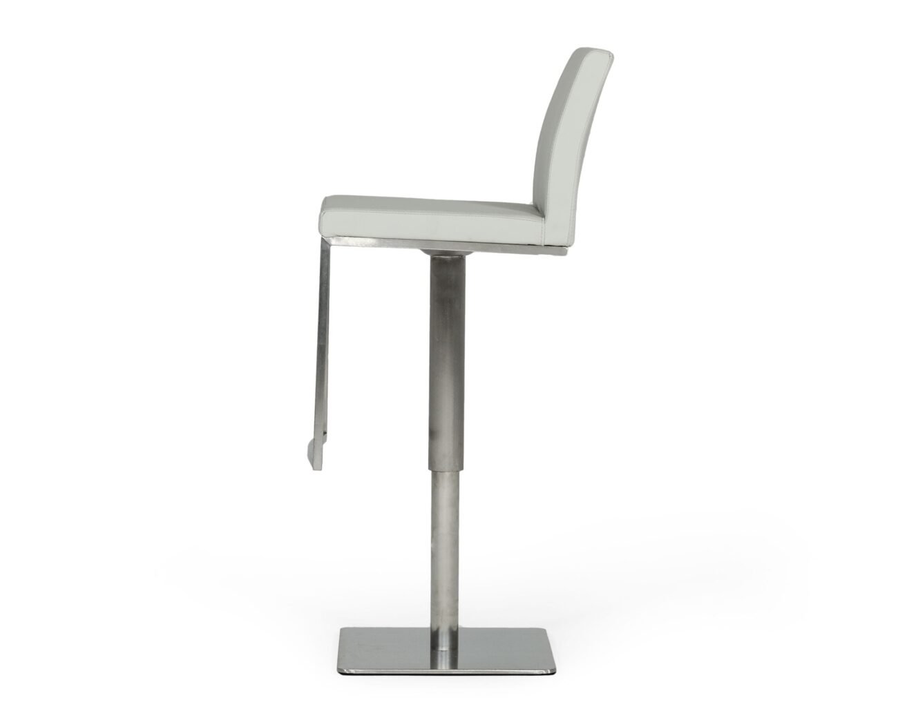 Modrest Folsum - Modern Light Grey & Brushed Stainless Steel Bar Stool - Image 2