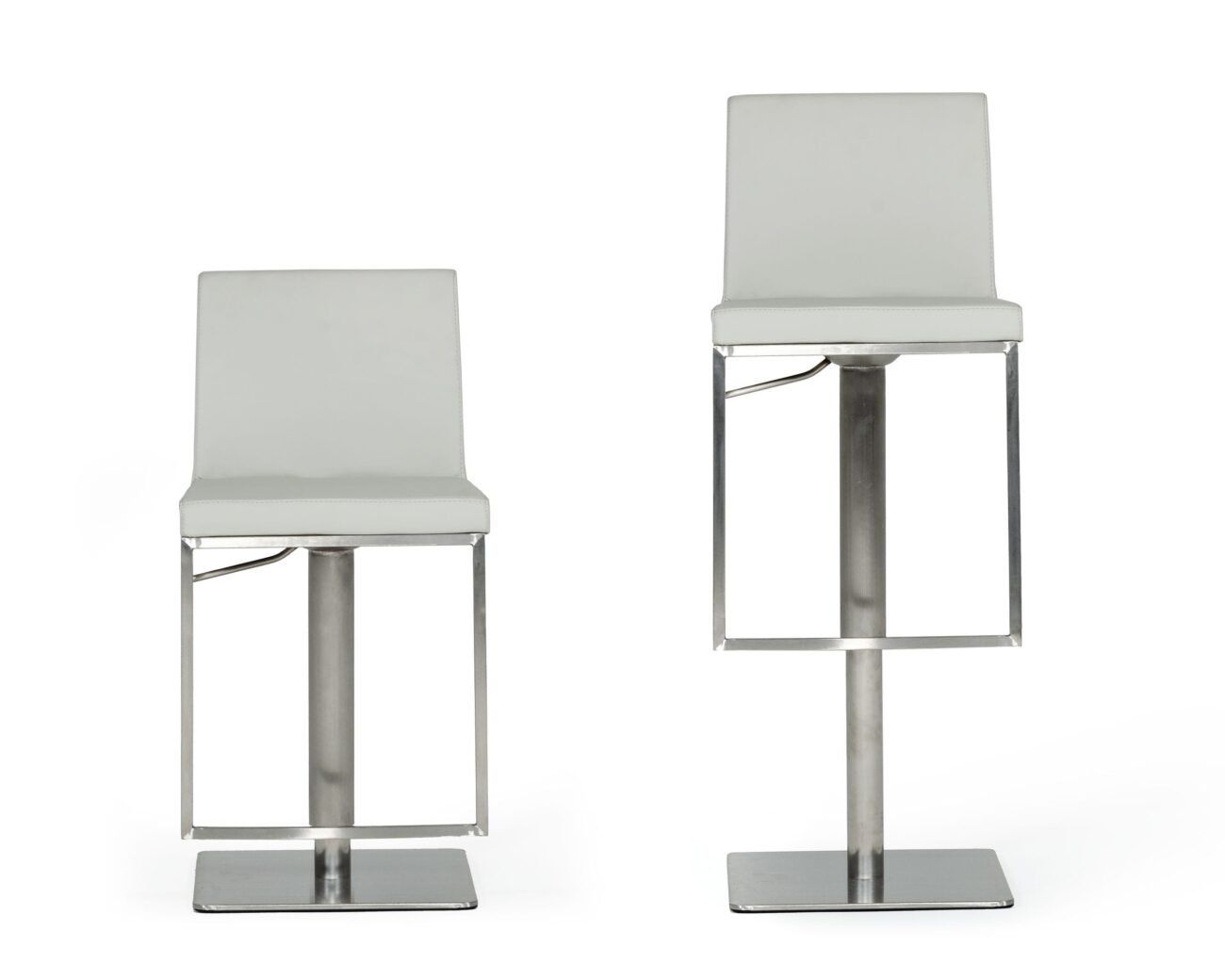 Modrest Folsum - Modern Light Grey & Brushed Stainless Steel Bar Stool - Image 4