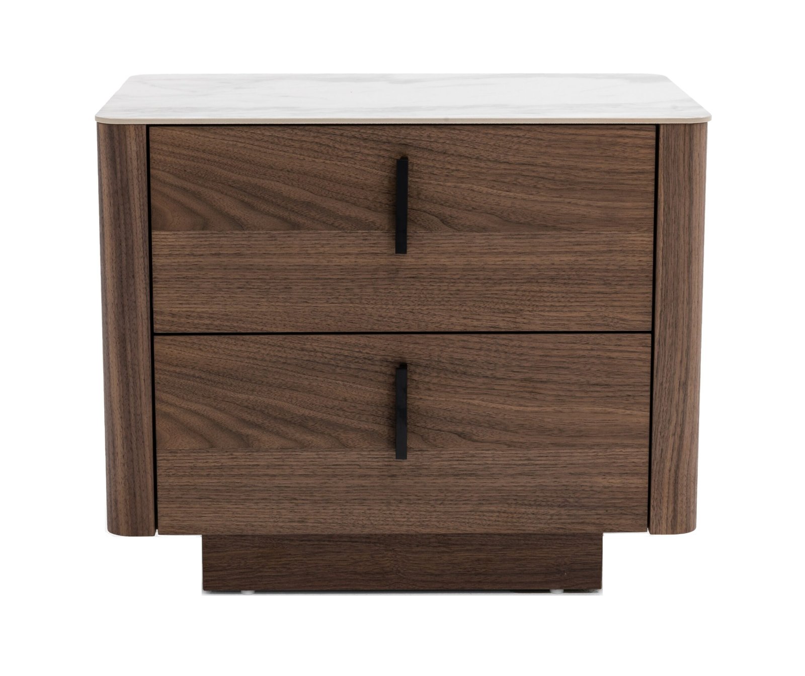 Modrest Chelton - Contemporary White Ceramic & Walnut Nightstand - Image 4