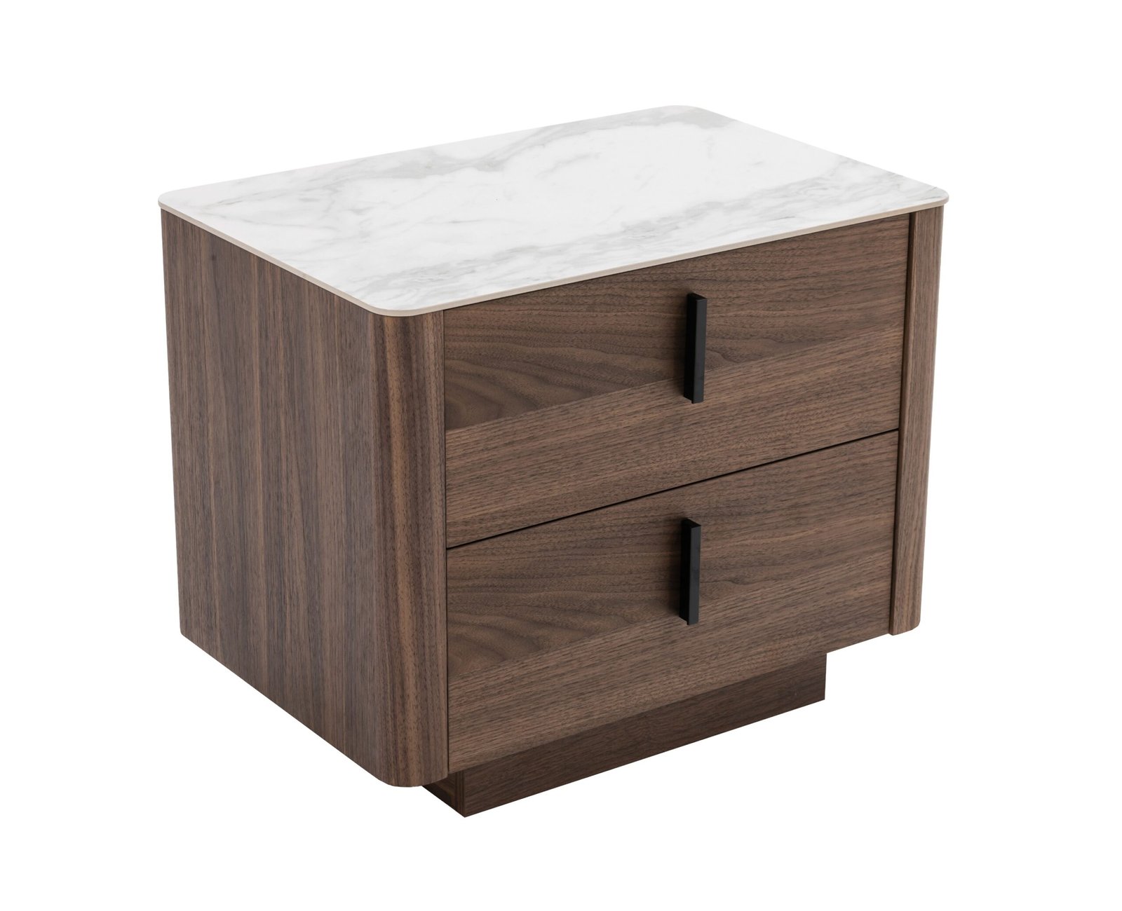 Modrest Chelton - Contemporary White Ceramic & Walnut Nightstand - Image 5
