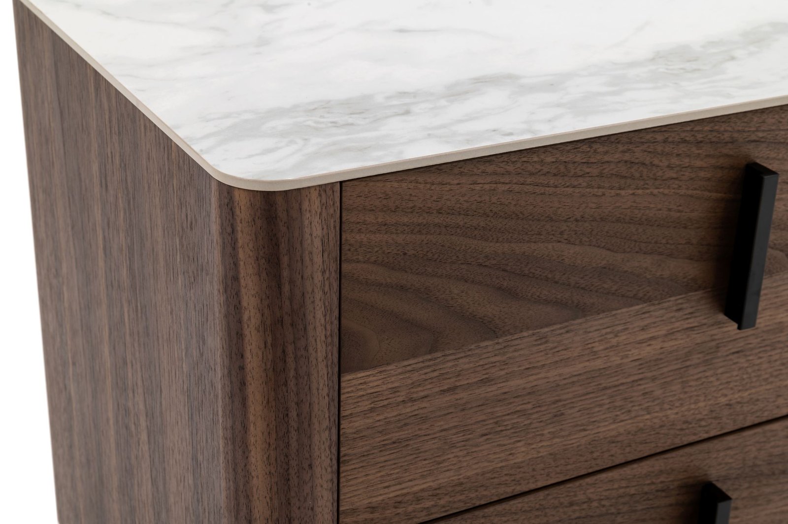 Modrest Chelton - Contemporary White Ceramic & Walnut Nightstand - Image 3