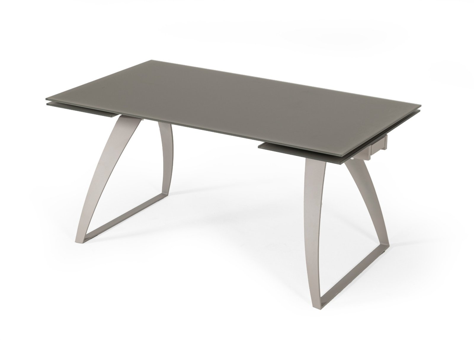 Modrest Pittson - Modern Extendable Grey Glass Dining Table - Image 3