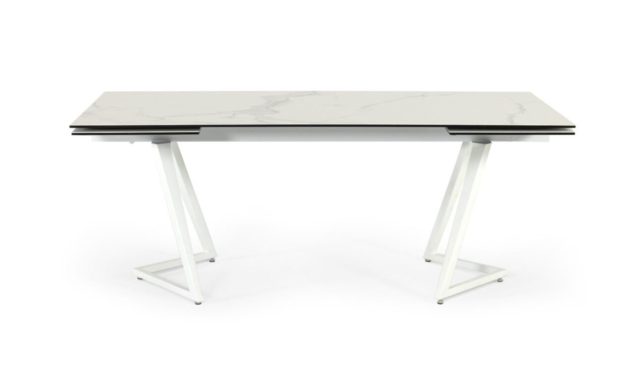 Modrest Farrell - Modern White Ceramic Extendable Dining Table - Image 5