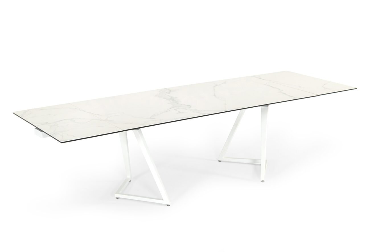Modrest Farrell - Modern White Ceramic Extendable Dining Table - Image 3