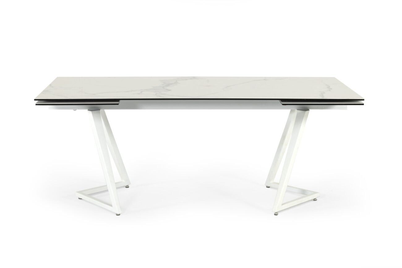 Modrest Farrell - Modern White Ceramic Extendable Dining Table - Image 4
