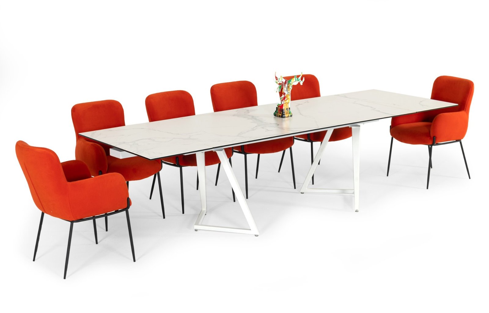 Modrest Farrell - Modern White Ceramic Extendable Dining Table - Image 2