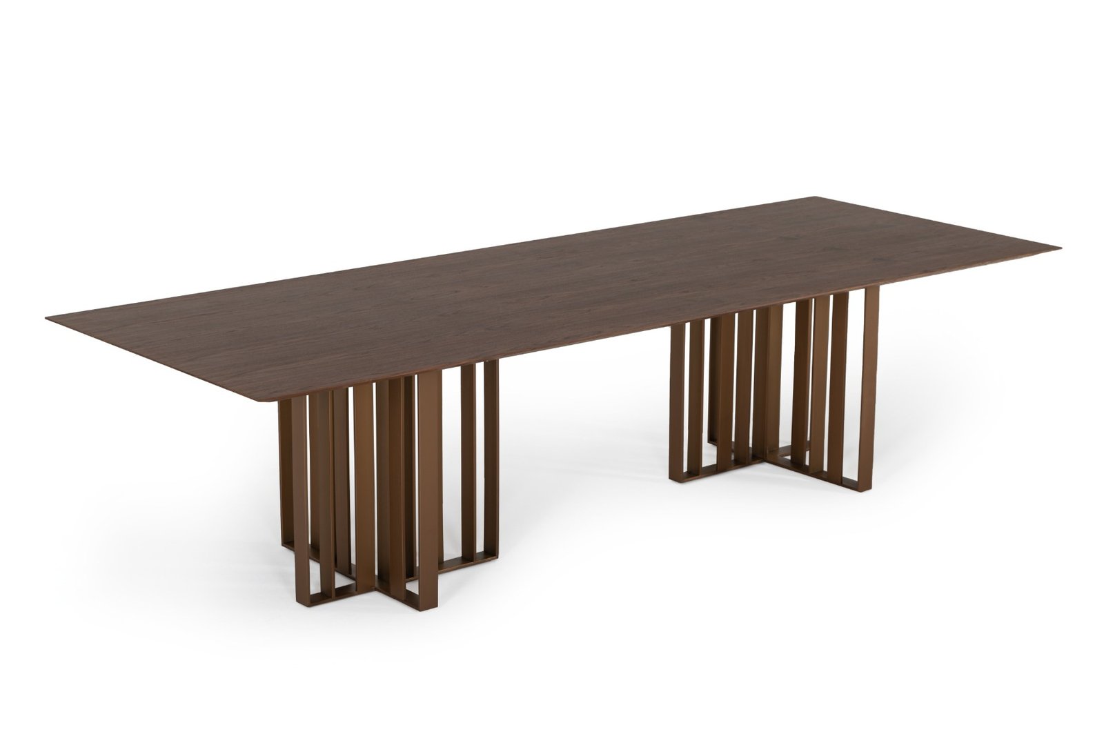 Modrest Livia - Modern Wenge & Gold Stainless Steel Dining Table - Image 2