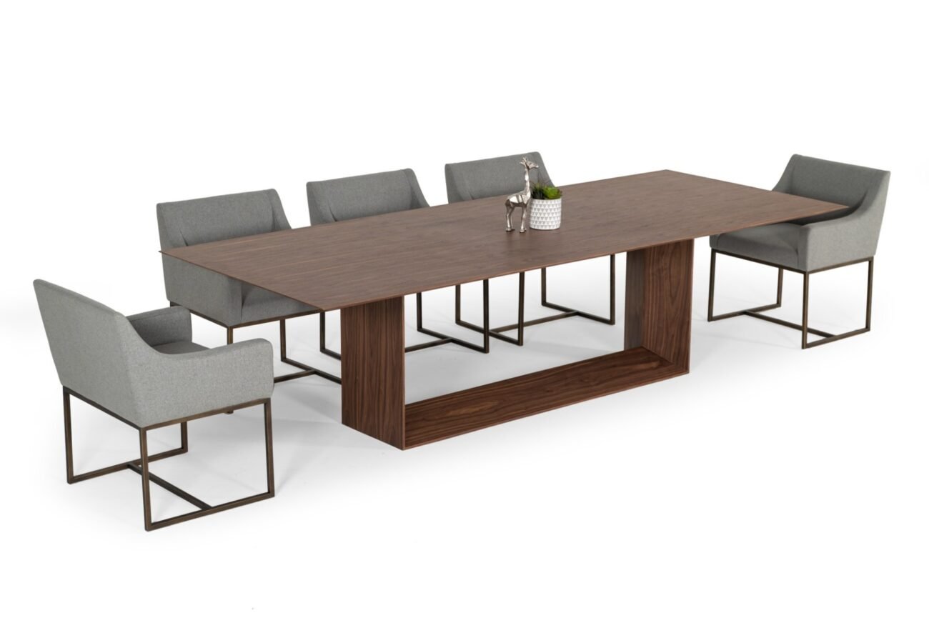 Modrest Channa - Modern Walnut Dining Table - Image 3