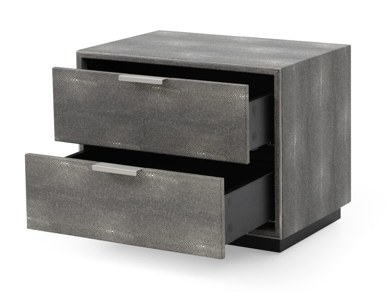 Modrest Dynasty - Modern Shagreen Two Drawer Nightstand - Image 2