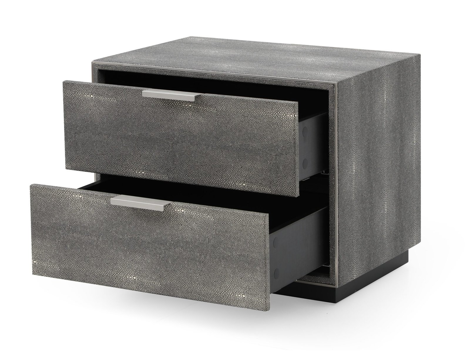 Modrest Dynasty - Modern Shagreen Two Drawer Nightstand - Image 2