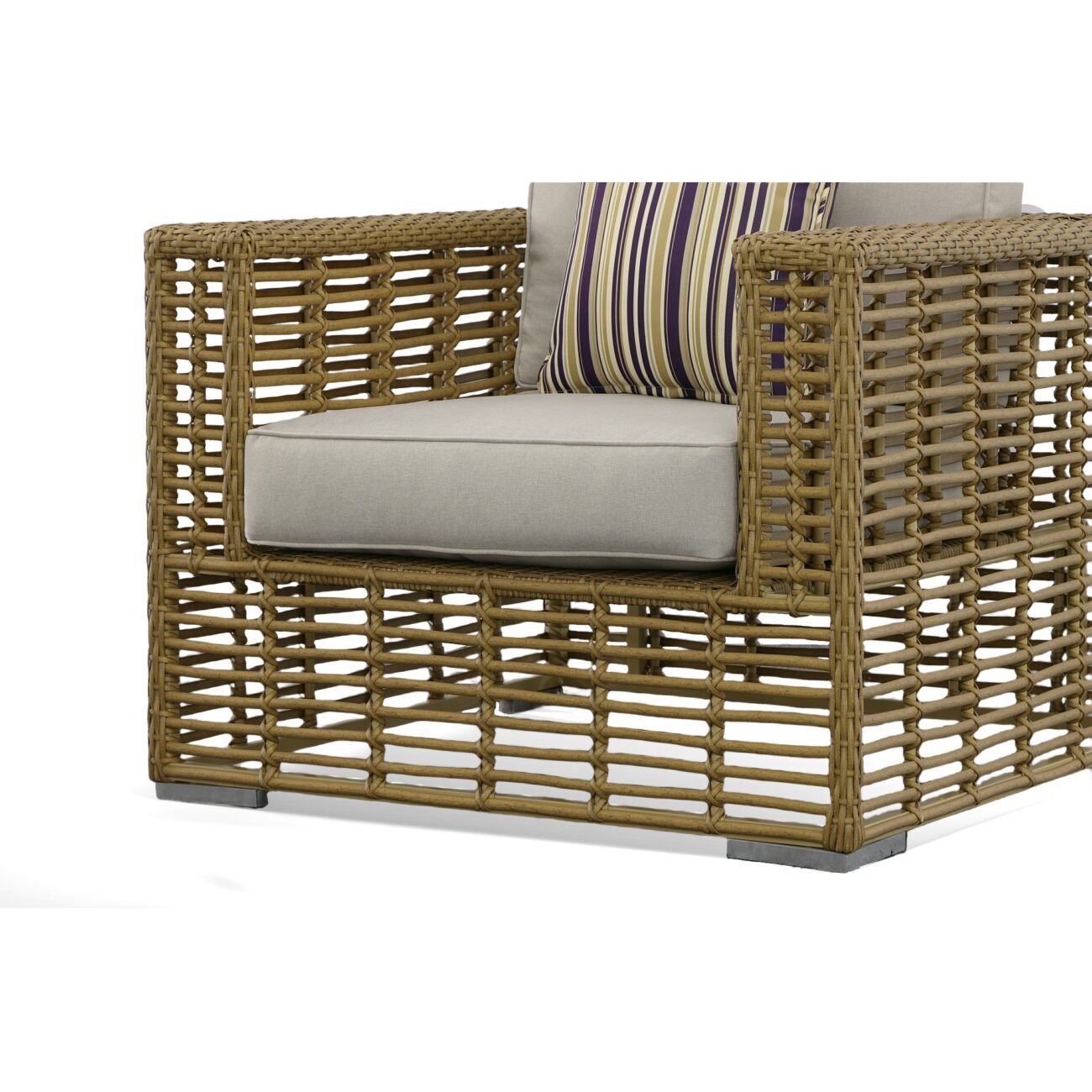 Renava Ko Tao - Outdoor Beige + Wicker Lounge Chair - Image 2