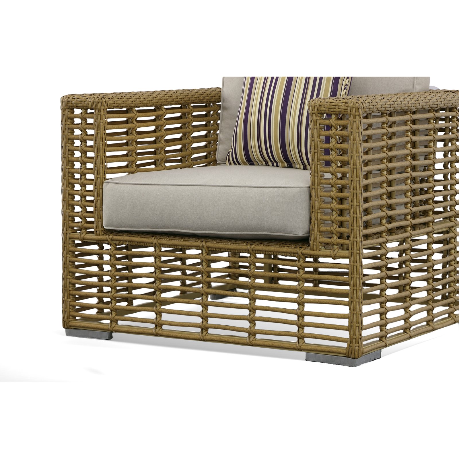 Renava Ko Tao - Outdoor Beige + Wicker Lounge Chair - Image 2