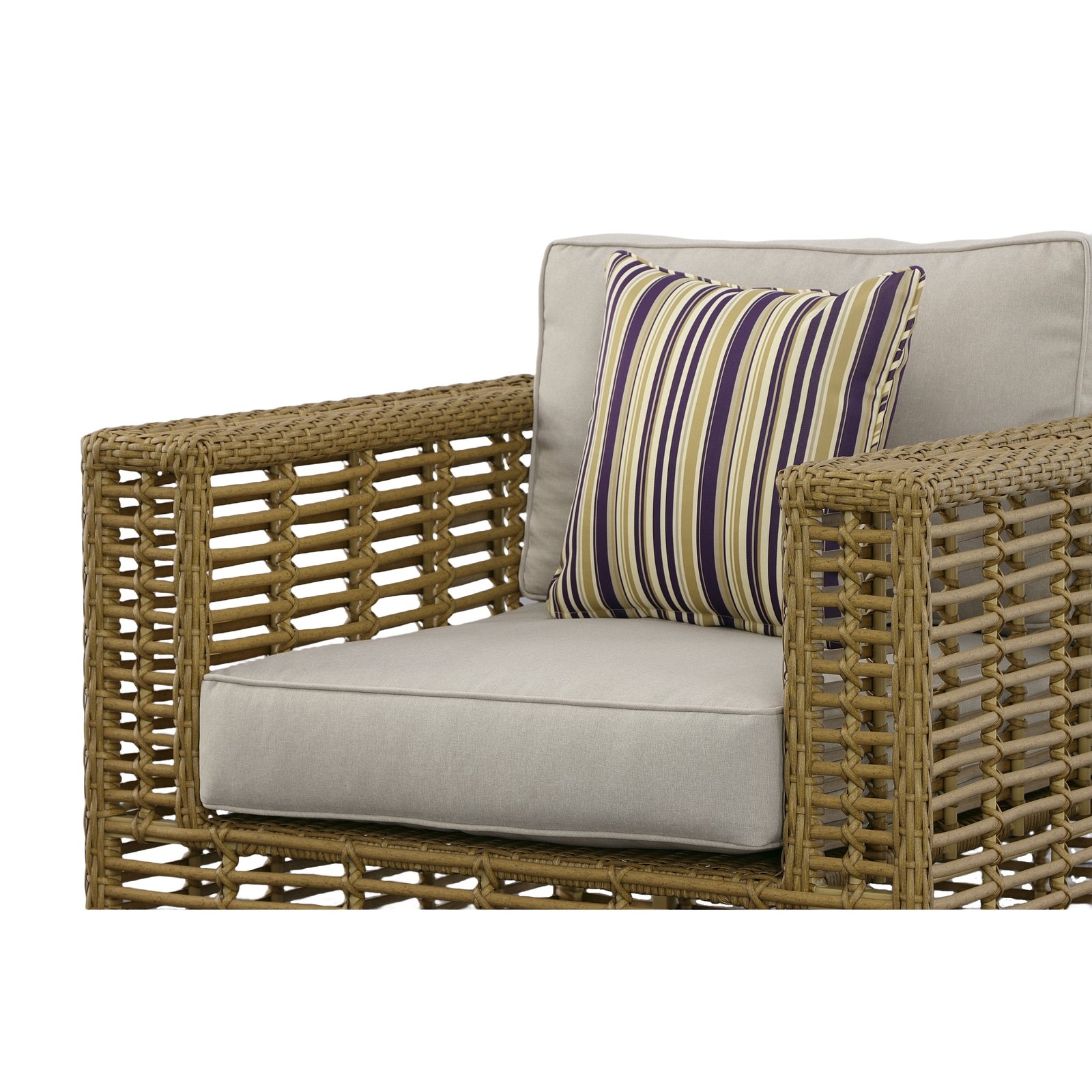 Renava Ko Tao - Outdoor Beige + Wicker Lounge Chair - Image 5