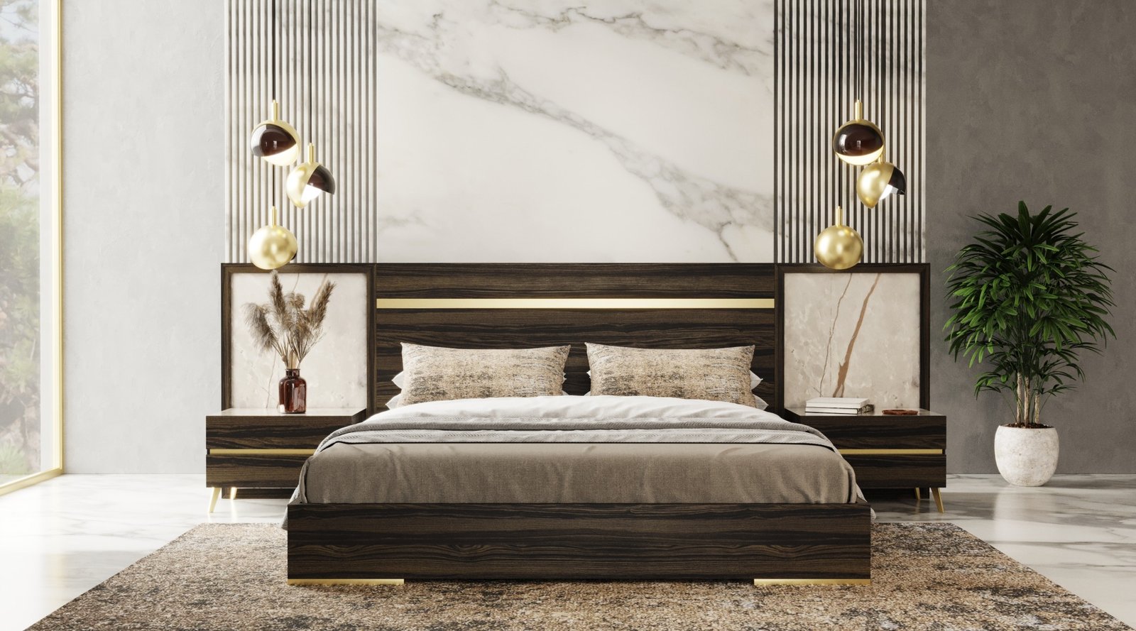 Nova Domus Velondra - Modern Eucalypto + Marble Bedroom Set - Image 5