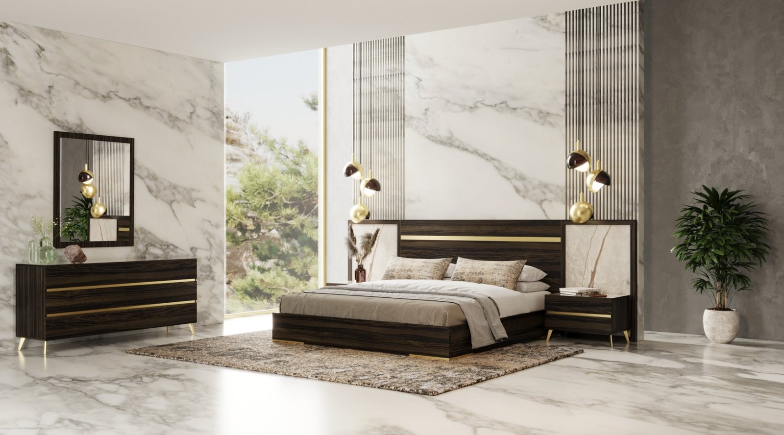 Nova Domus Velondra - Modern Eucalypto + Marble Bedroom Set - Image 4