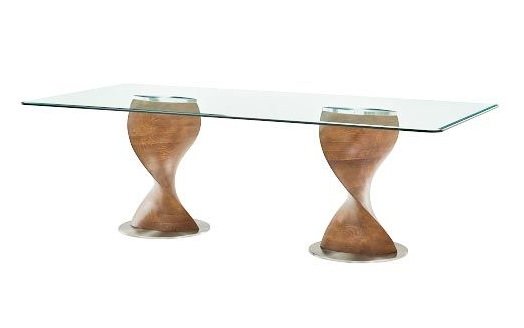 Modrest Cleveland - Contemporary Glass and Walnut Dining Table - Image 3