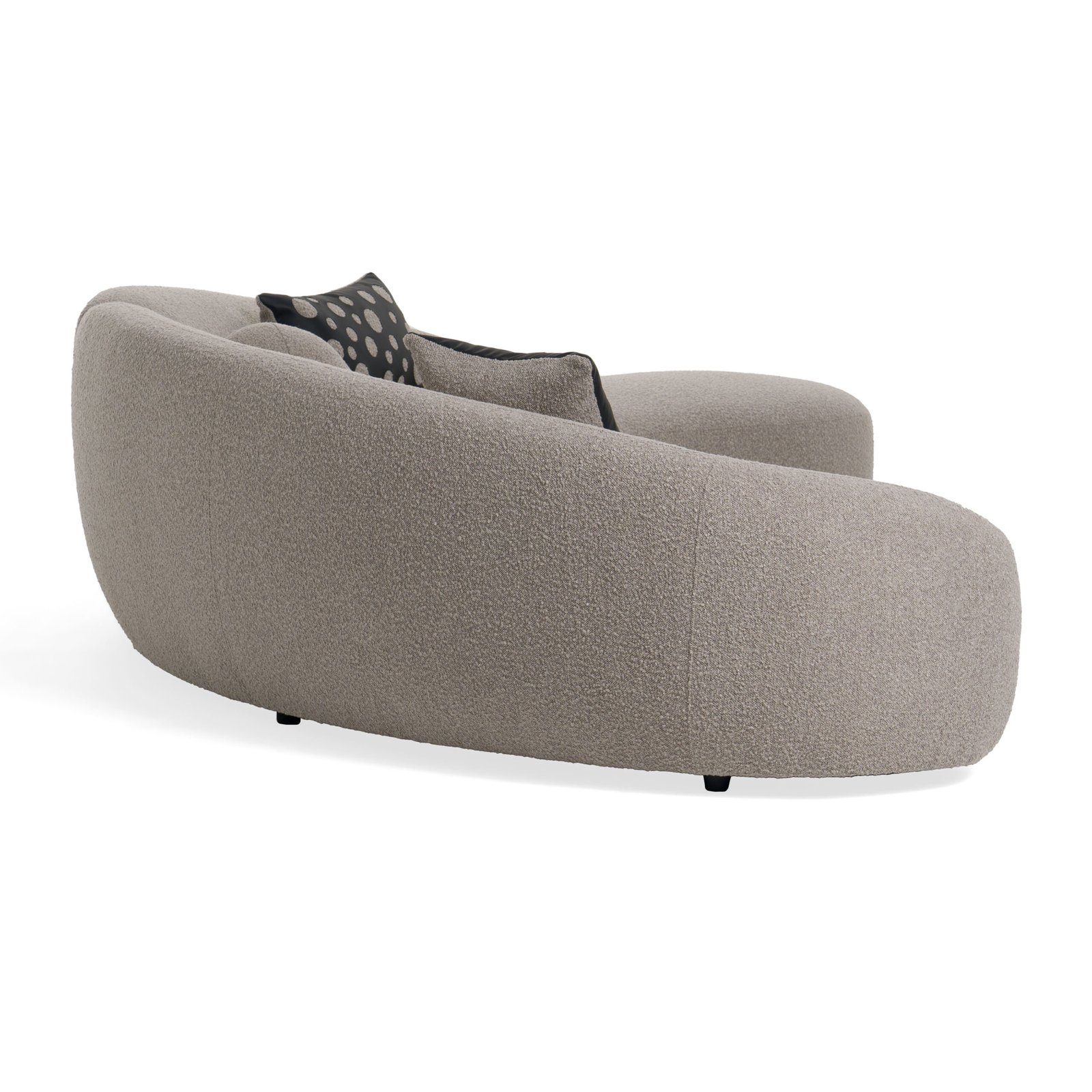 Divani Casa Allis - Glam Grey and Black Fabric Curved Sectional Sofa - Image 5