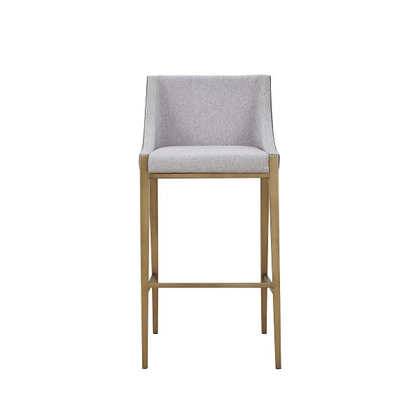 Modrest Fairview - Contemporary Grey + Brass Bar Stool - Image 3