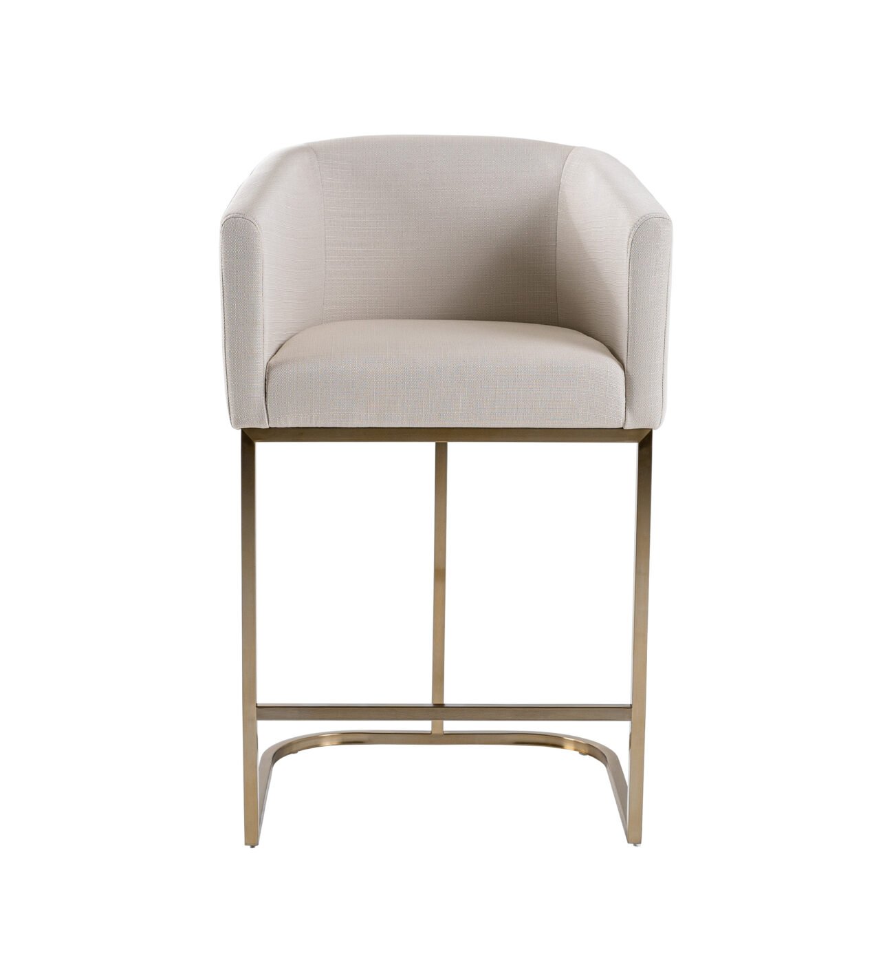 Modrest Yukon - Modern Off White Fabric & Brushed Brass Counter Chair - Image 5