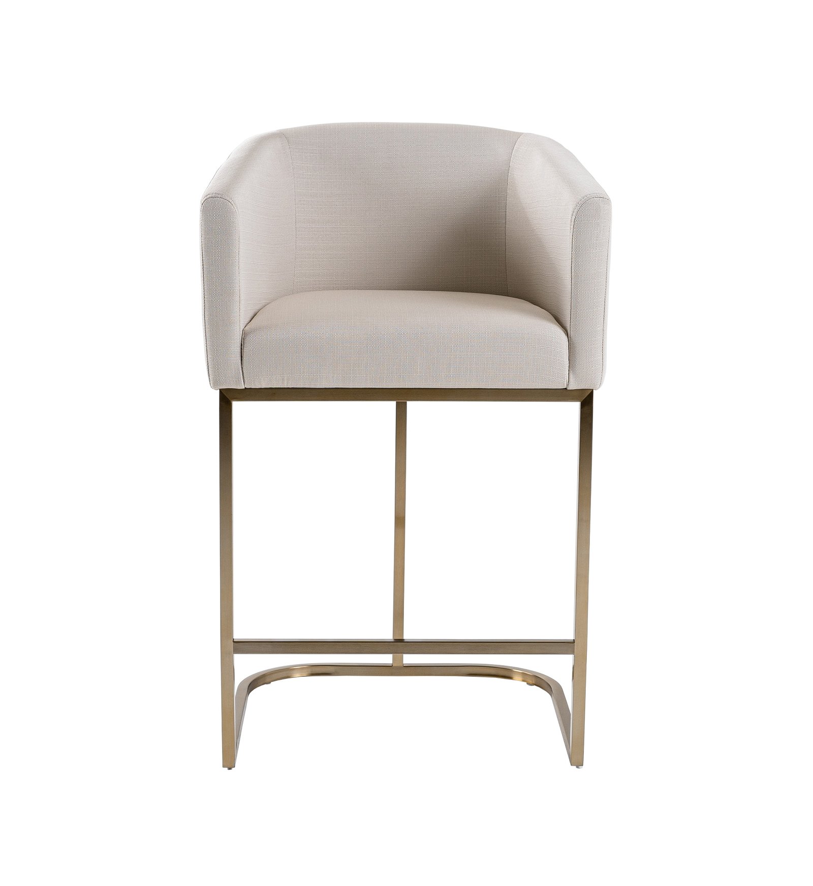 Modrest Yukon - Modern Off White Fabric & Brushed Brass Counter Chair - Image 5