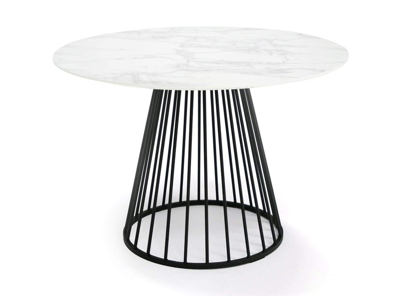 Modrest Holly - Modern Round White and Black Dining Table - Image 4