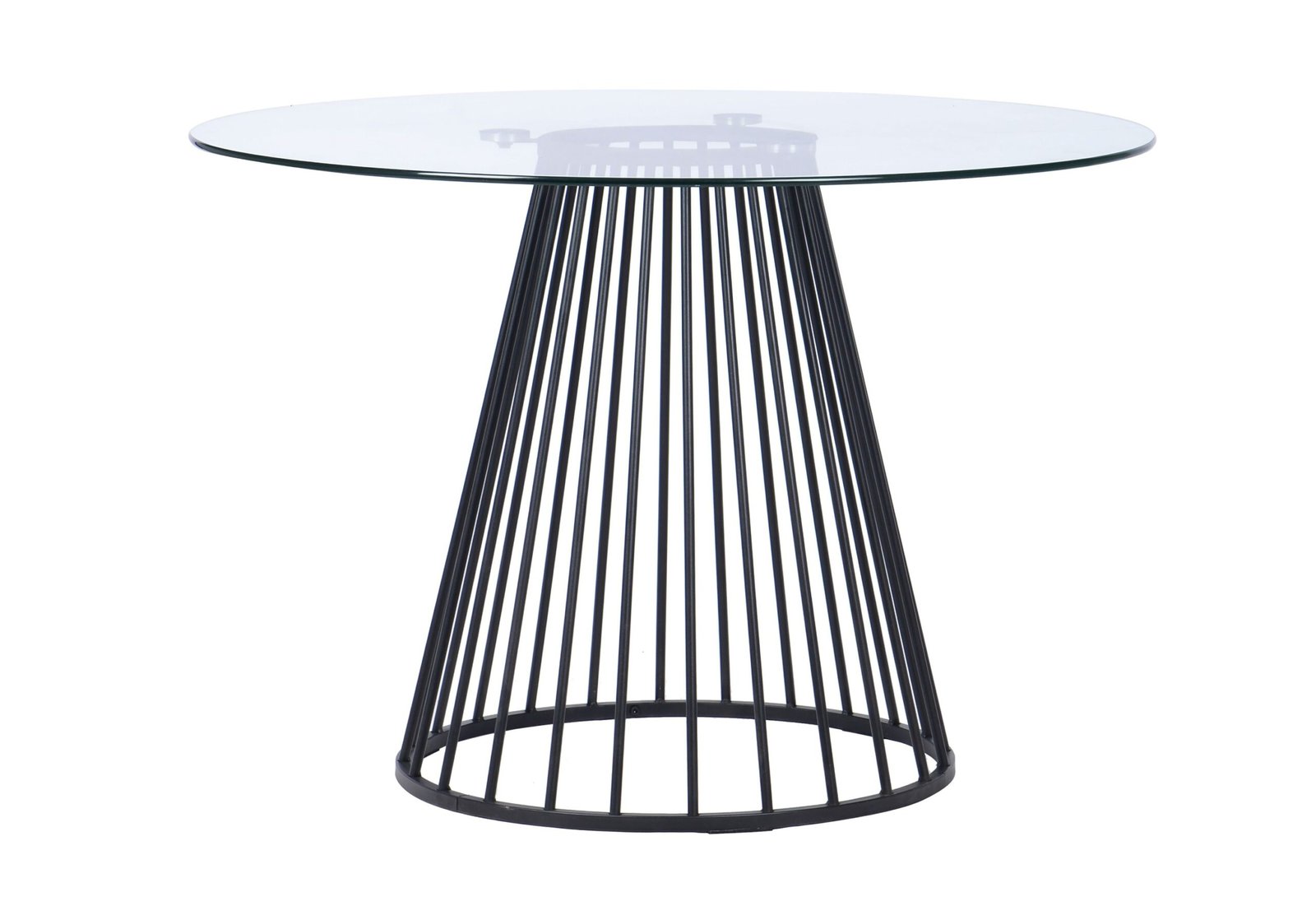 Modrest Holly - Modern Round Clear Glass and Black Dining Table - Image 3