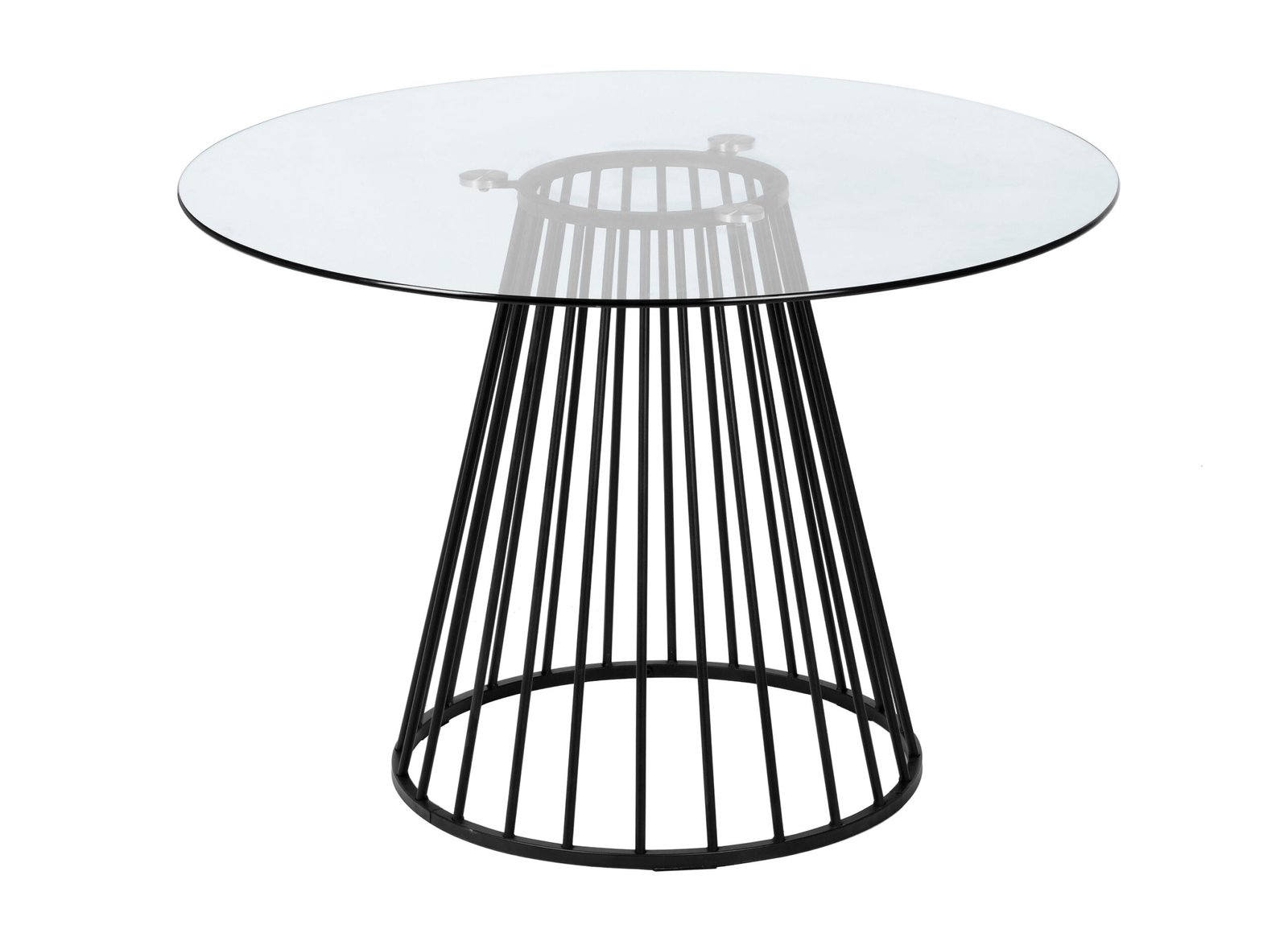Modrest Holly - Modern Round Clear Glass and Black Dining Table - Image 5
