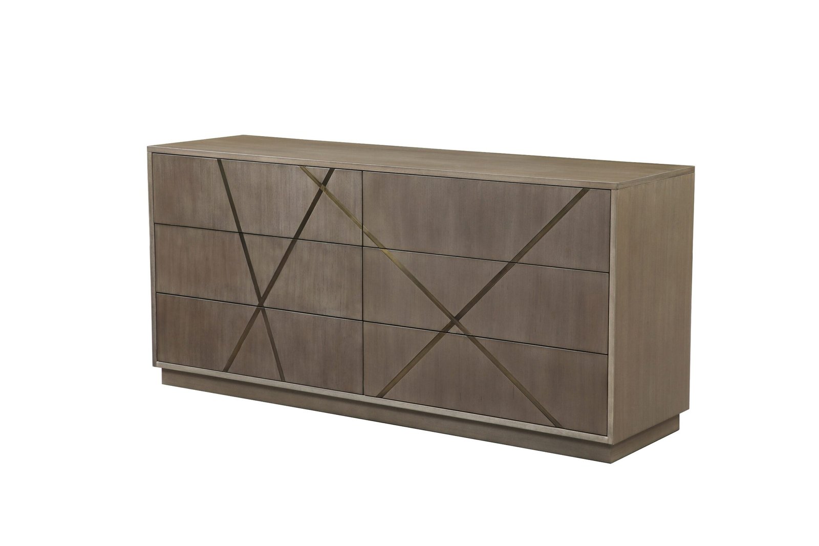 Modrest Nixa - Modern Beige Velvet + Brushed Bronze + Birch 4-Piece Bedroom Set - Image 4