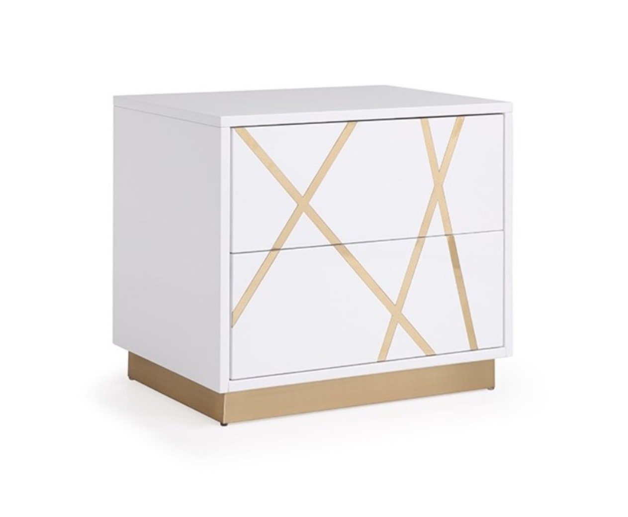 Modrest Nixa Modern Wide White and Gold Nightstand - Image 5