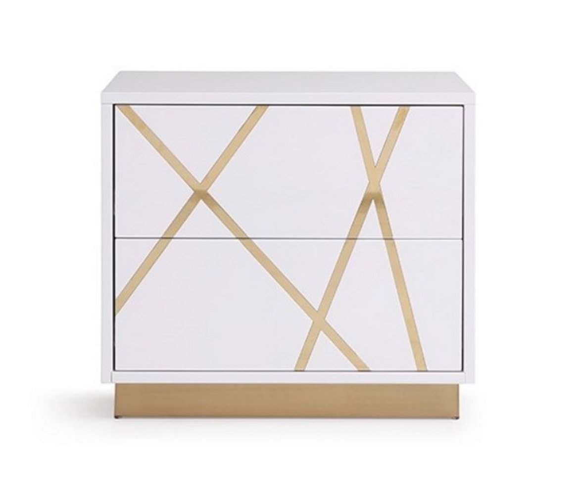 Modrest Nixa - Modern White + Gold 4-Piece Bedroom Set - Image 5