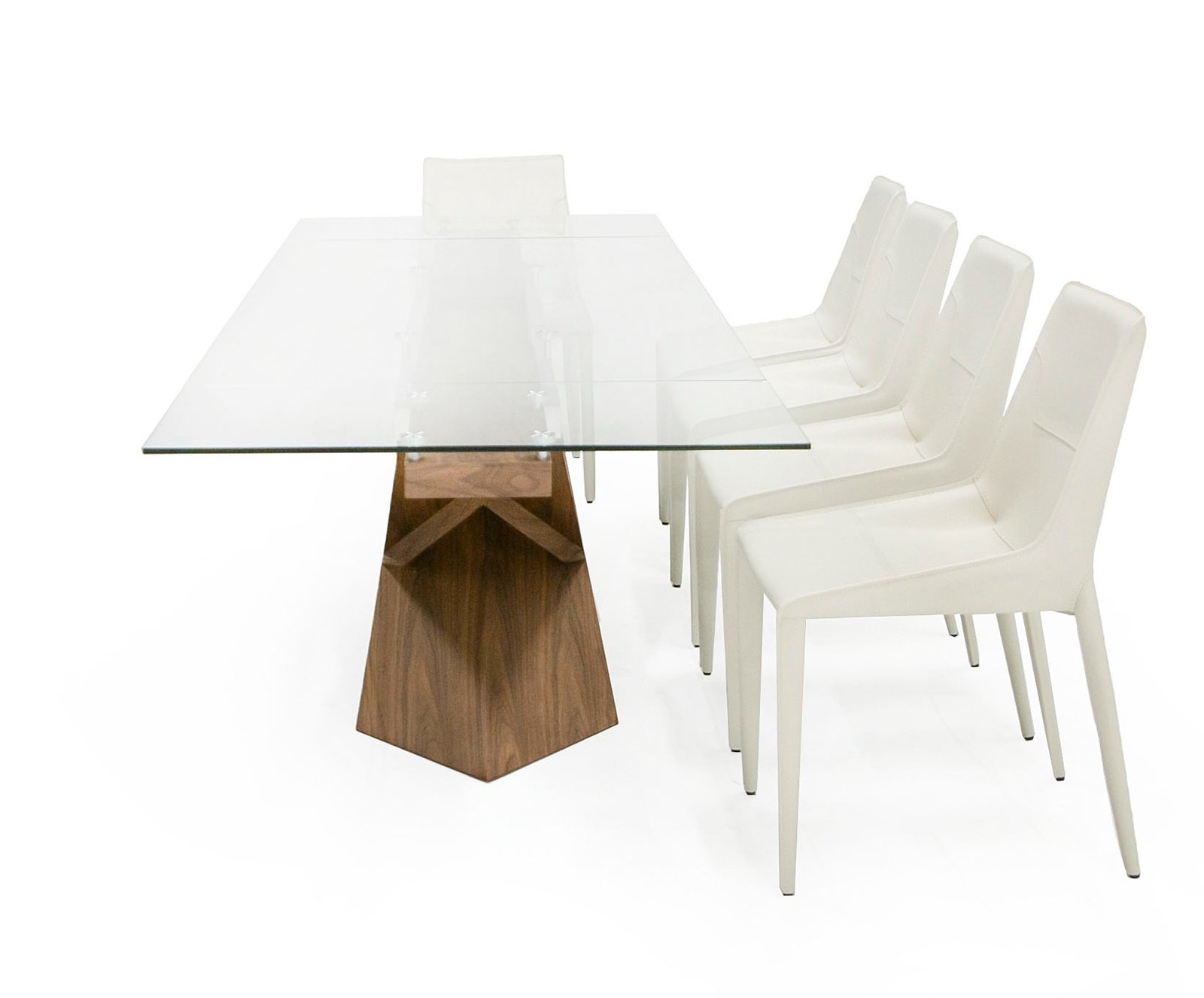 Modrest Scott - Modern Walnut and Glass Extendable 70.5"/106" Dining Table - Image 5