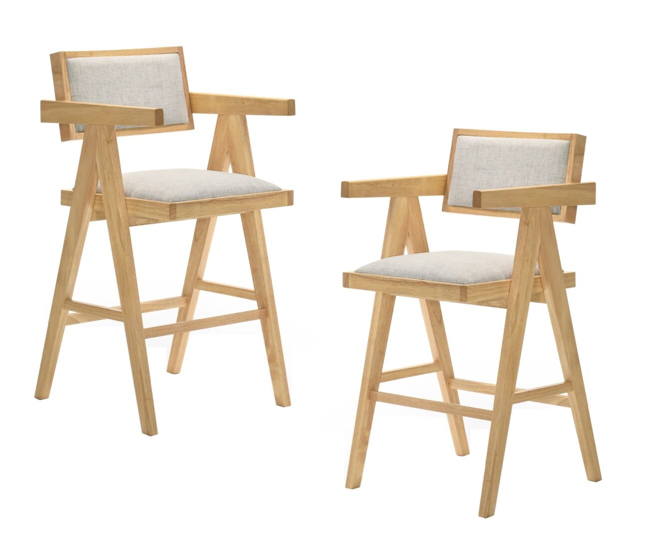 Modrest Fern - Modern Natural and Beige Counter Stool Set of 2 - Image 3