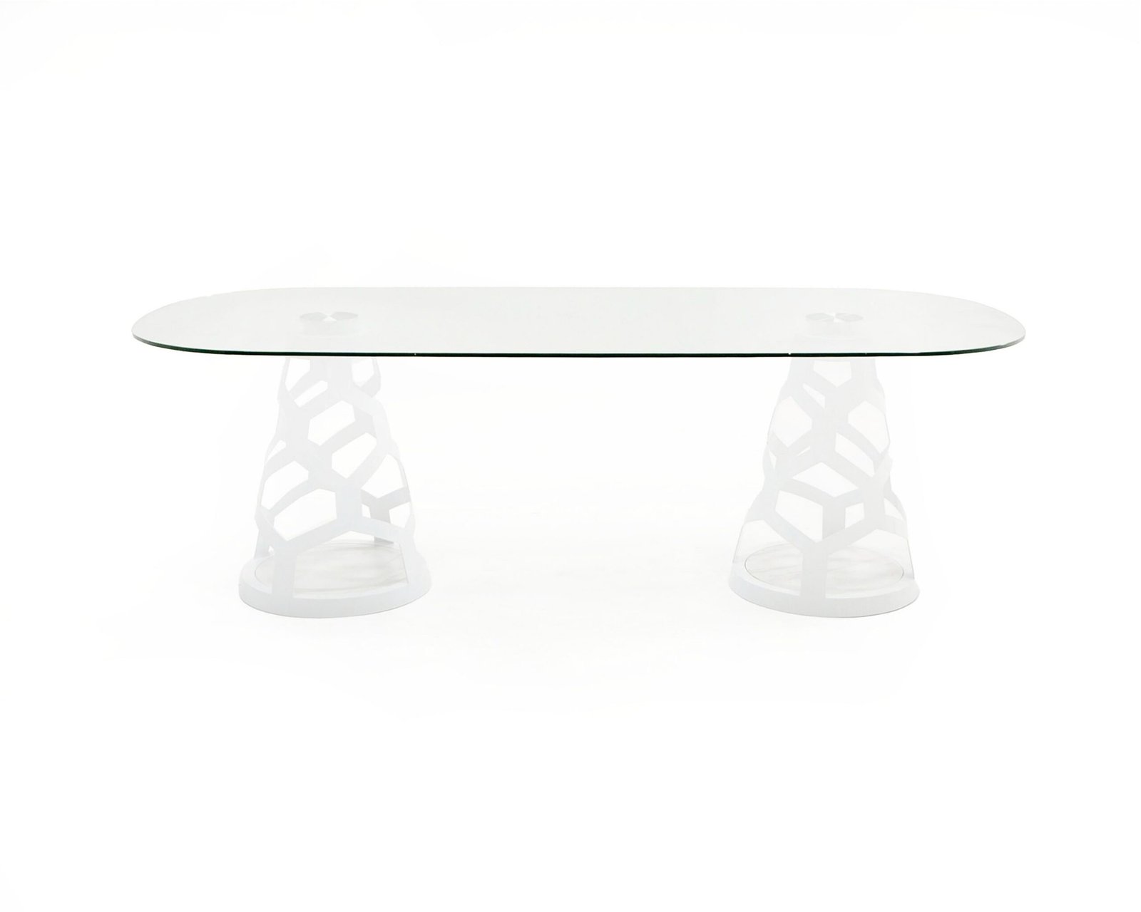 Modrest Lilly - Modern White and 15mm Glass Rectangular Dining Table - Image 4