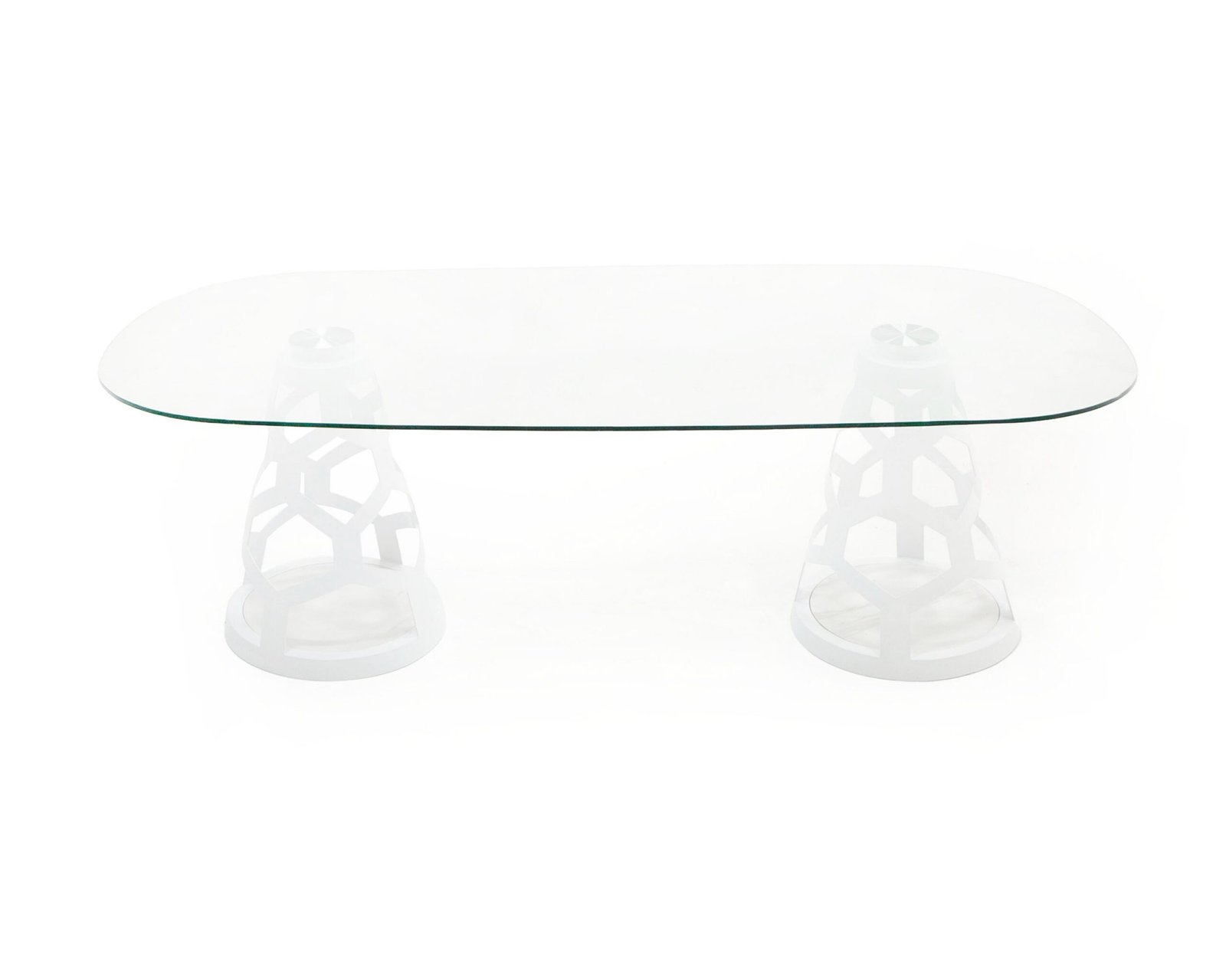 Modrest Lilly - Modern White and 15mm Glass Rectangular Dining Table - Image 5