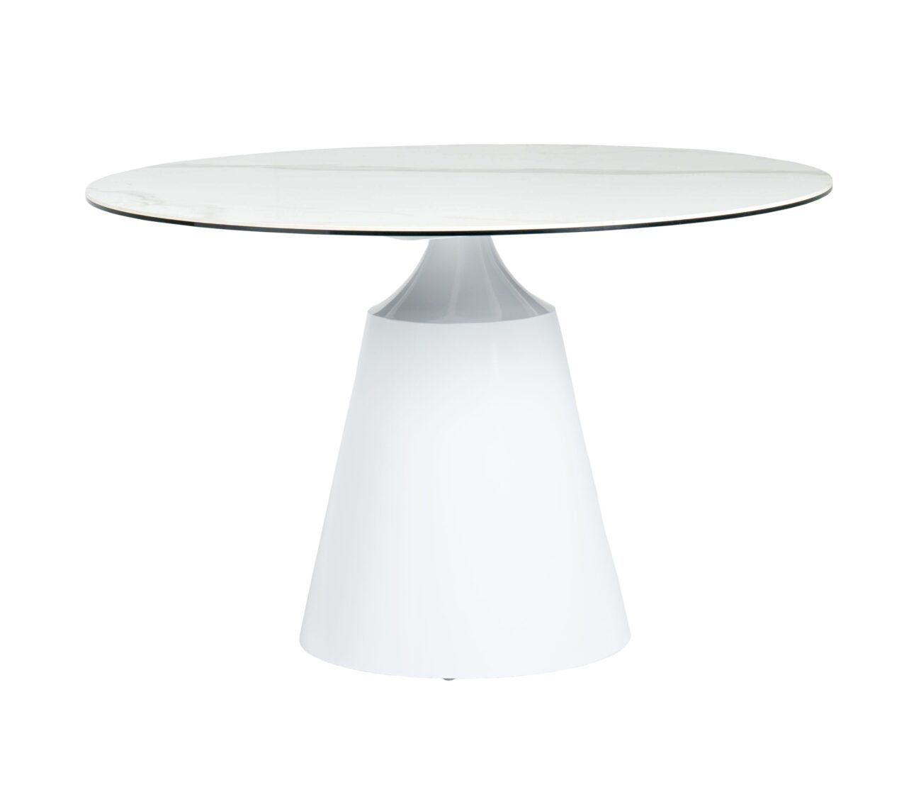 Modrest Edith - Modern Round White Ceramic Dining Table - Image 4