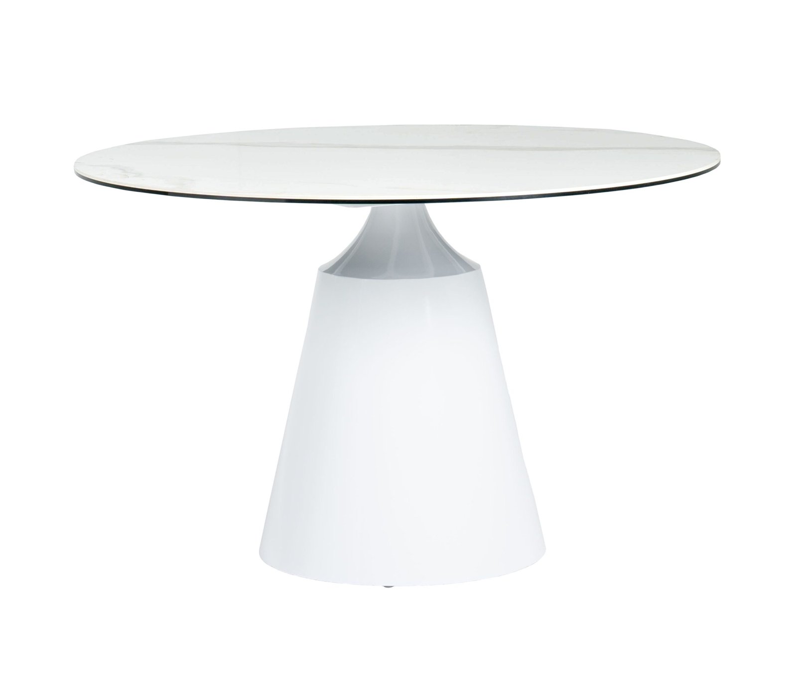 Modrest Edith - Modern Round White Ceramic Dining Table - Image 4