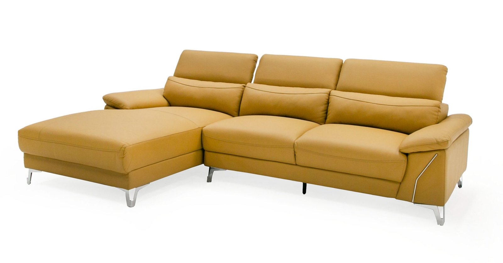Divani Casa Sura - Modern Camel Leather Left Facing Sectional Sofa - Image 3