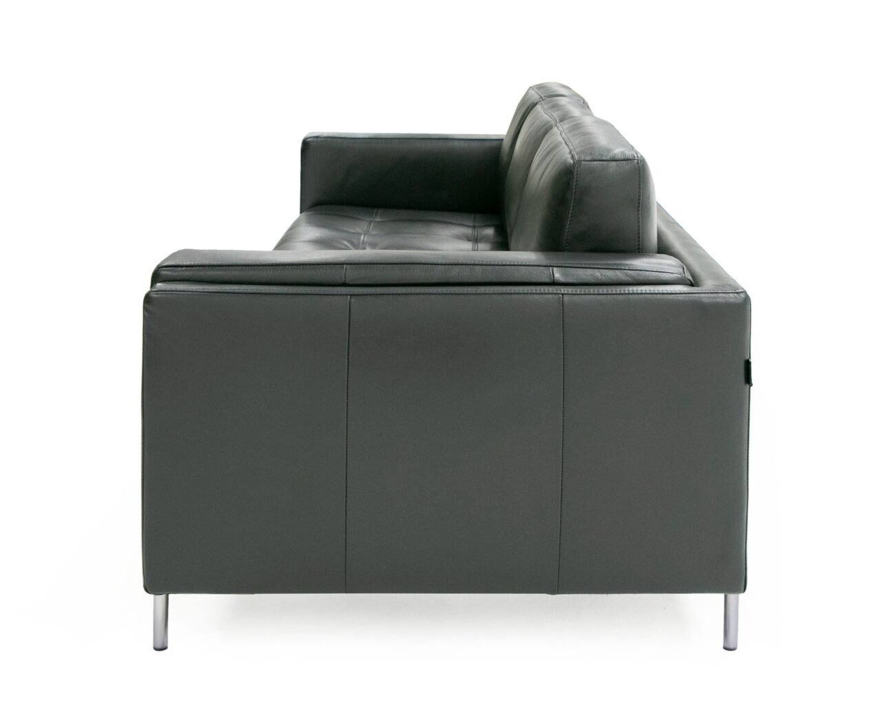 Divani Casa Schmidt - Modern Black Leather Sofa + 2 Chairs - Image 4