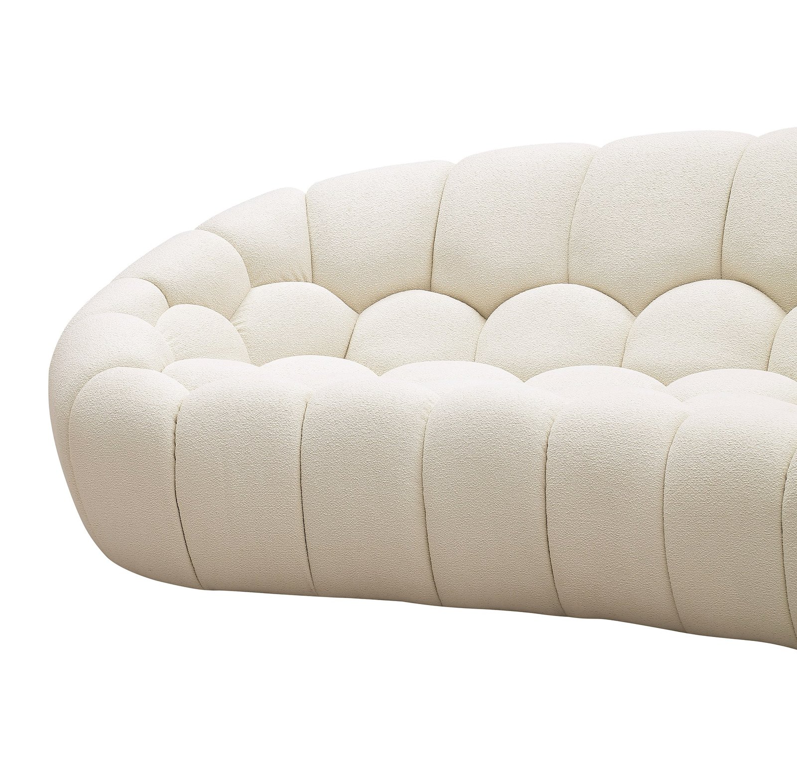 Divani Casa Yolonda - Modern Curved Off-White Fabric Sofa - Image 2
