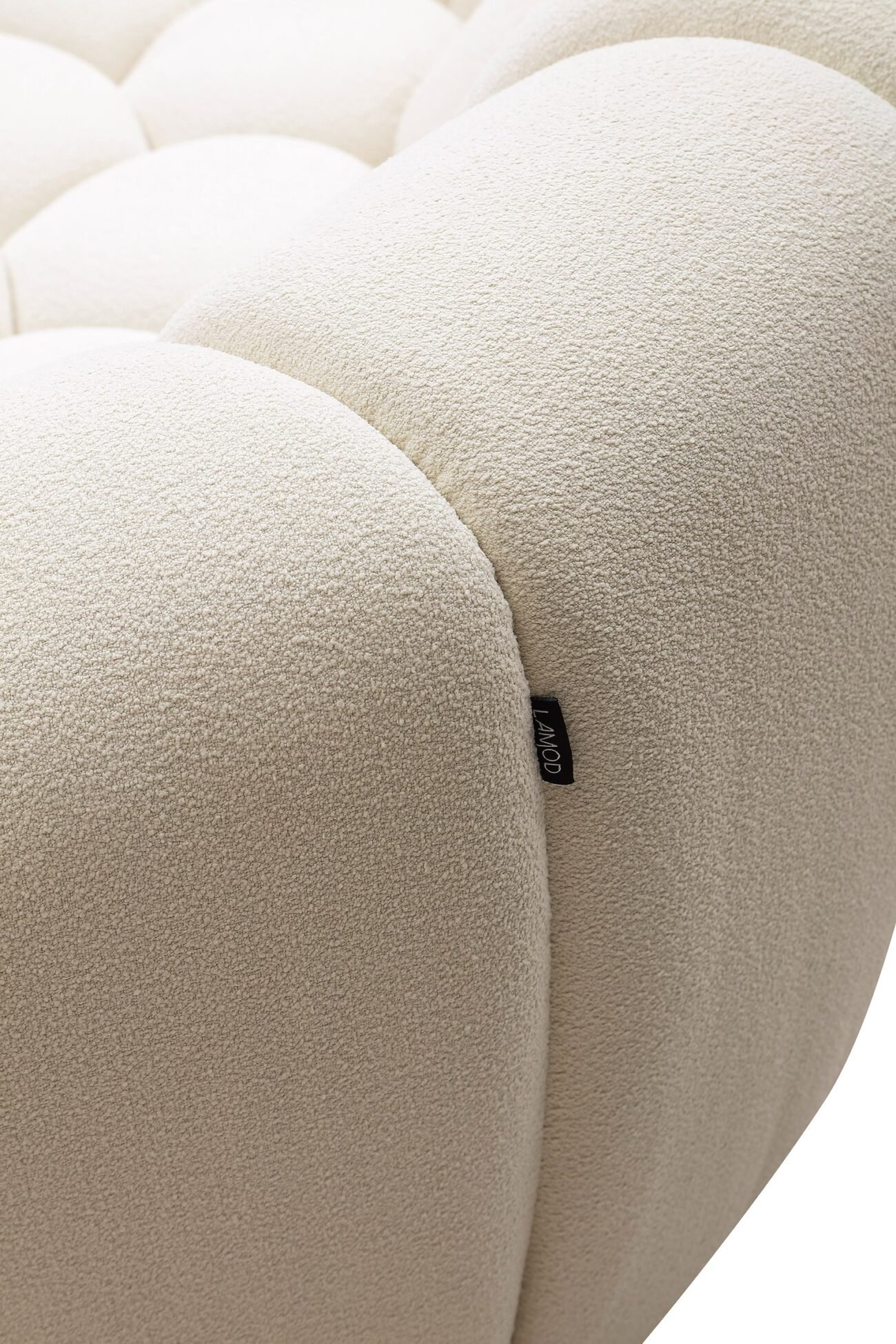 Divani Casa Yolonda - Modern Curved Off-White Fabric Loveseat - Image 5