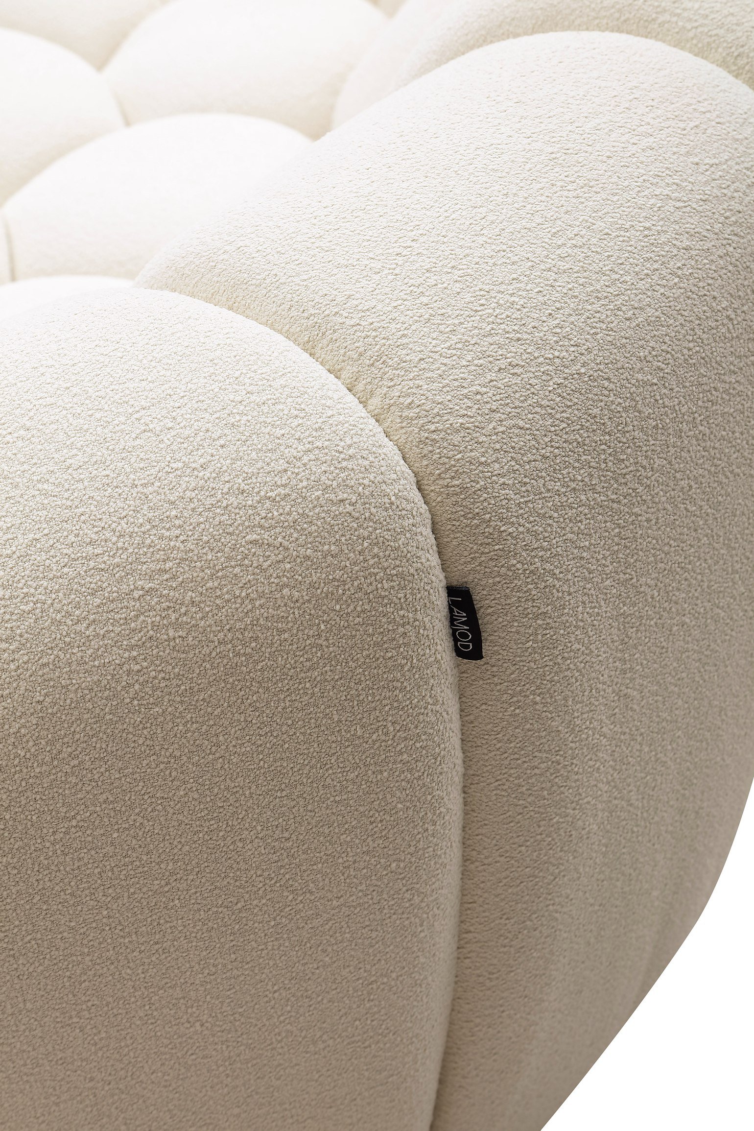 Divani Casa Yolonda - Modern Curved Off-White Fabric Loveseat - Image 5